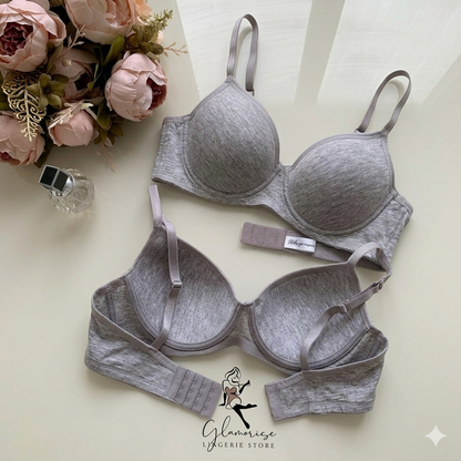 heather grey jersey t-shirt bra