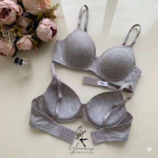 heather grey jersey t-shirt bra