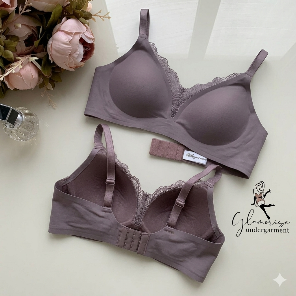 lace-trim wireless contour bra