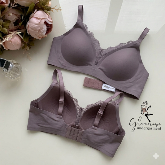 lace-trim wireless contour bra