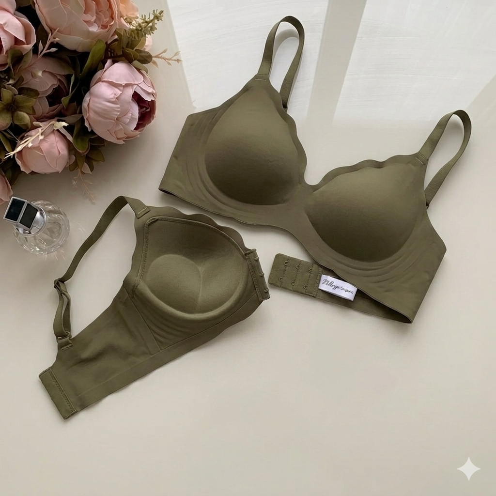 Olive Green Seamless Bra