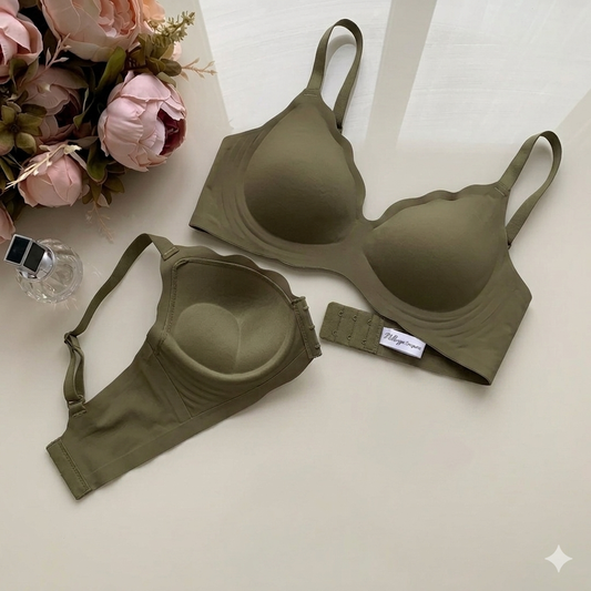 Olive Green Seamless Bra