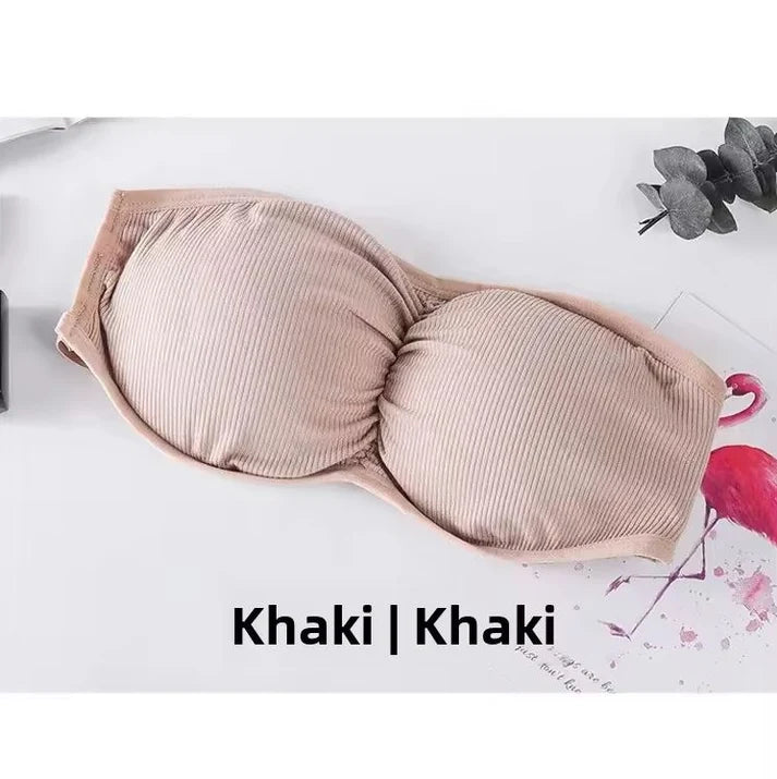 Pack of 2 Strapless Ribbed Tube Bra | Non-Slip, Side Hook Closure
